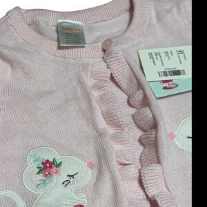 NWT Gymboree Pink Long Sleeve Embroidered Teacup Cardigan Size: 4T